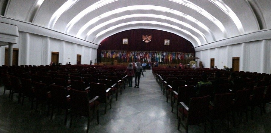 [The historic conference hall inside the Asia-Africa Conference Museum in Bandung, an important cultural stop when considering things to do in Indonesia.]